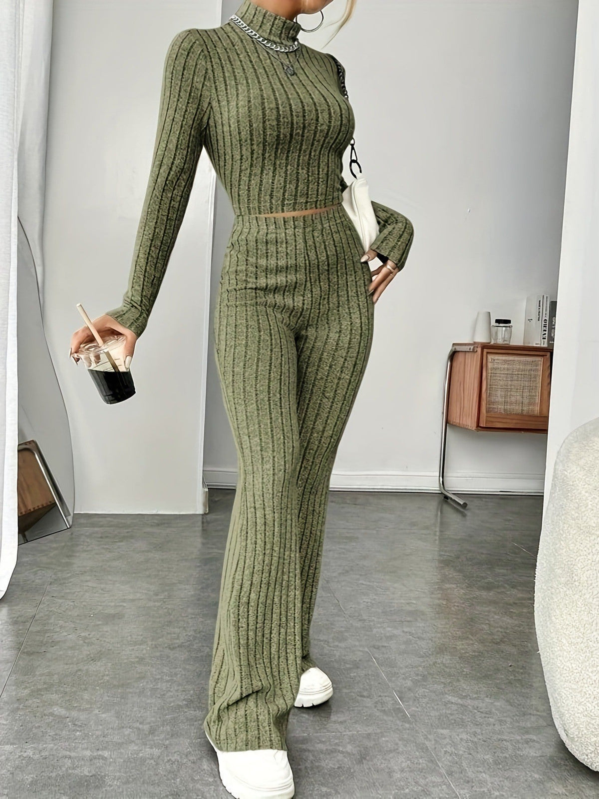 Women Fall Winter Loose Sweatshirt Two Piece Set Long Sleeve Top And Pants Outfit Casual Inner Matching Suit | Mode