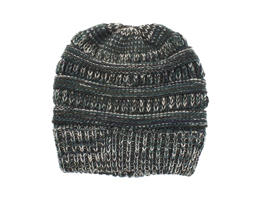 Mixed Color Knitted Wool Hat Ladies Non-labeled Ponytail Hat | Mode