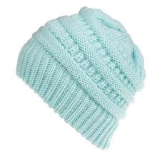 Mixed Color Knitted Wool Hat Ladies Non-labeled Ponytail Hat | Mode
