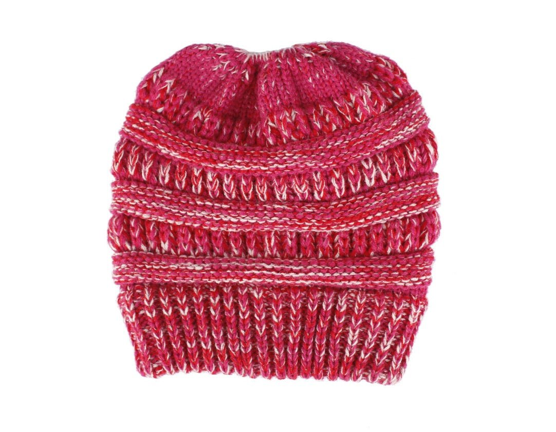 Mixed Color Knitted Wool Hat Ladies Non-labeled Ponytail Hat | Mode