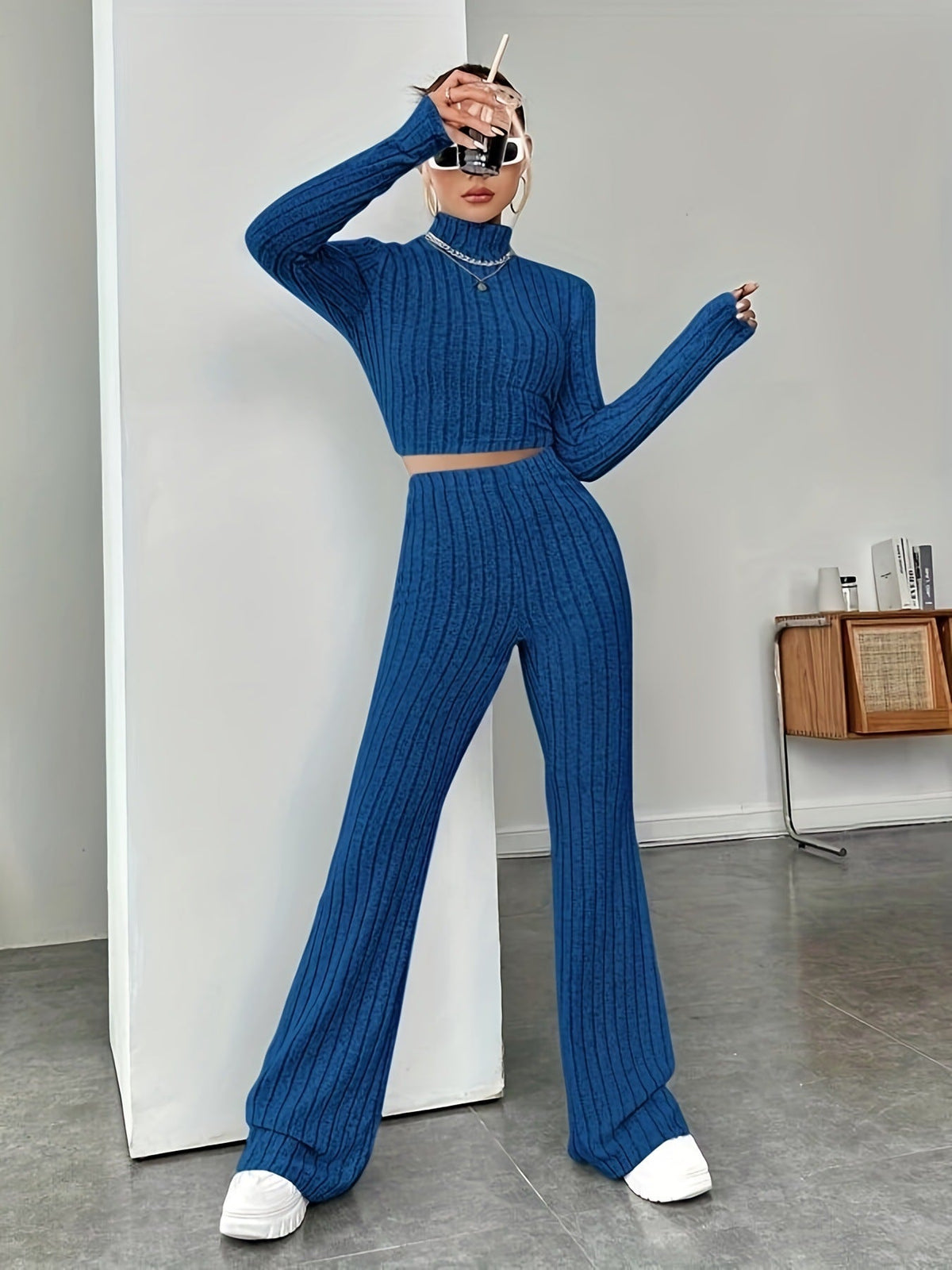 Women Fall Winter Loose Sweatshirt Two Piece Set Long Sleeve Top And Pants Outfit Casual Inner Matching Suit | Mode