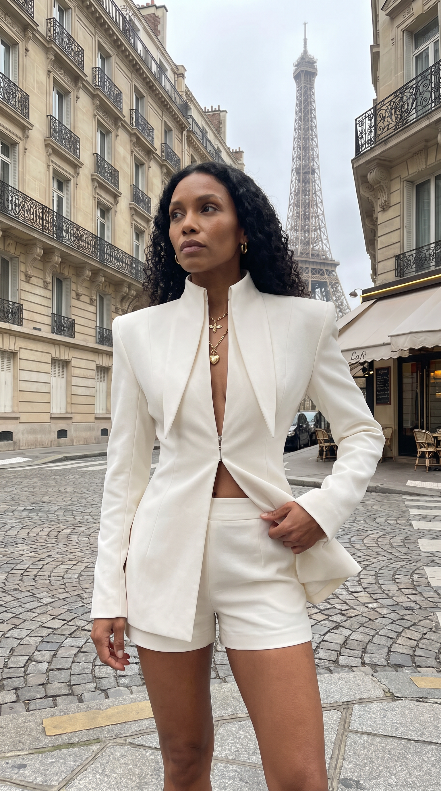 Unique Pointed Collar Fitted Peplum Blazer