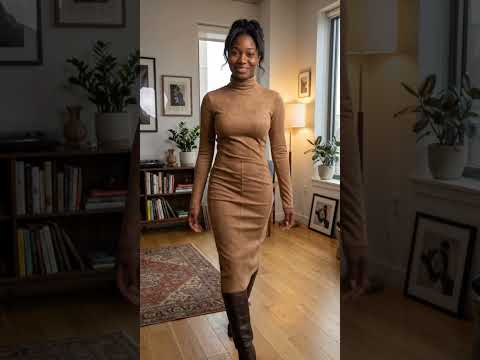 Robe longue à manches longues amincissante pour femme, collection automne-hiver 2026, à porter sous un manteau, avec jupe élégante moulante